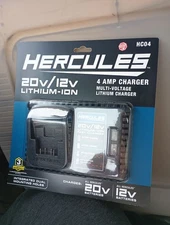 Ships Free! 20V & 12V HERCULES FAST CHARGER 4 AMP CHARGER MULTI-VOLTAGE LITHIUM