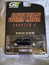 New Greenlight Hollywood Series 41 John Wick Chapter 4 Plymouth Cuda 1/64 Scale