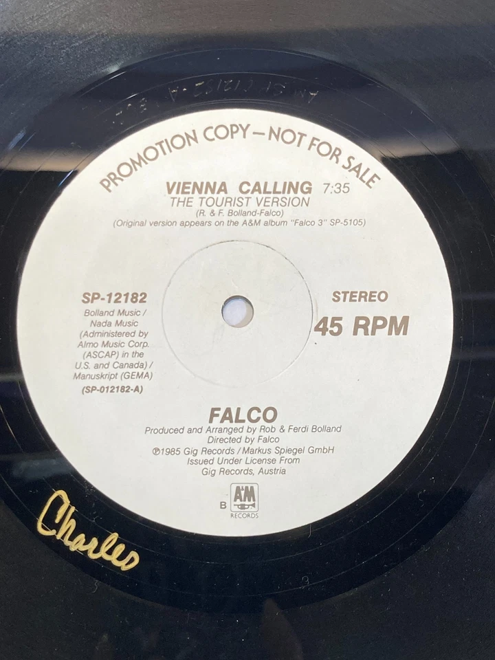 Falco Vienna Calling Vinyl LP 1985 A&M Promo Record SP-12182 - Image 2 of 4