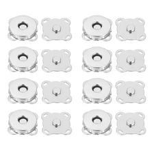 16 Sets 14mm Magnetic Plum Snaps Button for Purse Handbag Wallet, Silver