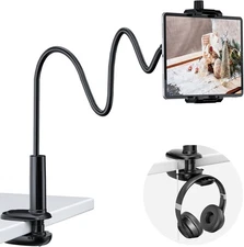 KDD Gooseneck Tablet Stand, 360° Adjustable Phone & iPad Holder for Bed and Des