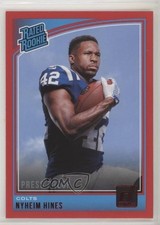 2018 Panini Donruss Rated Rookie Press Proof Red Nyheim Hines #327 0u7