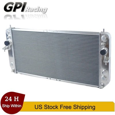 Aluminum Polished Radiator Fit 2000 Cadillac Deville DHS DTS 4.6 V8 2 Row Full