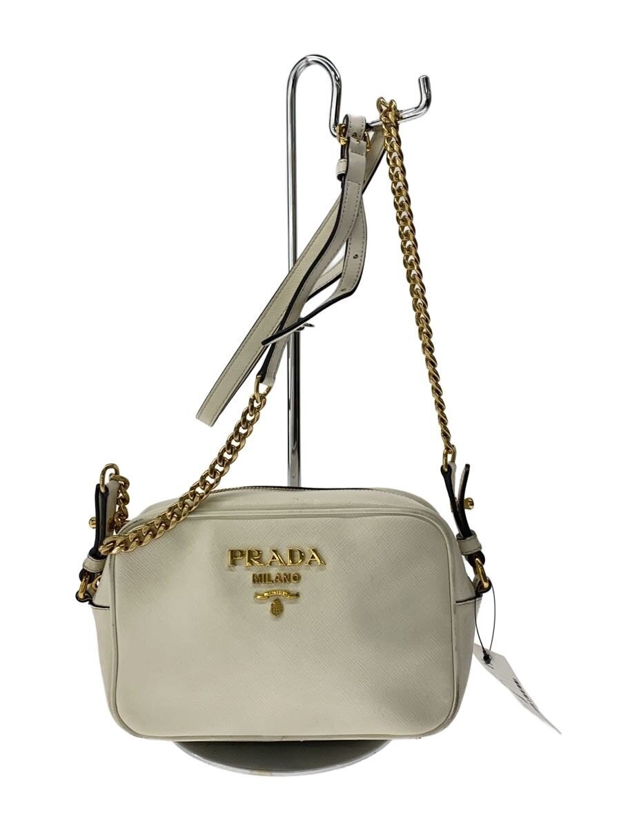 PRADA Shoulder Bag Leather WHT 1BH149