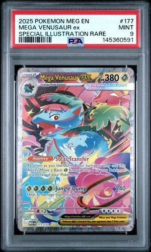 2025 Pokemon Mega Evolution #177 Mega Venusaur ex SIR PSA 9 Graded 591