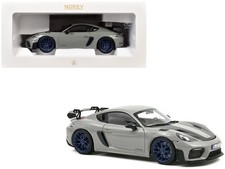 2023 Porsche Cayman GT4 RS Weissach Chalk Gray Carbon Stripes 1/18 Norev