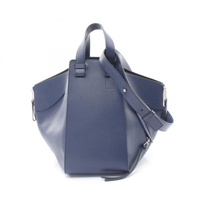 LOEWE HAMMOCK MEDIUM Hammock shoulder Handbag leather Navy Used Women