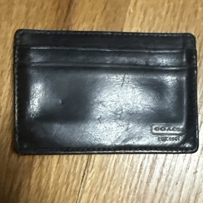 Coach Black Men's Bifold Wallet with Logo Accent Credit Card Holder
