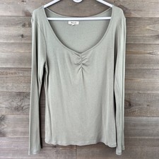 Madewell Womens Shirt Fine Ribbed Sweetheart Tee Layering Basic Lightweight XS