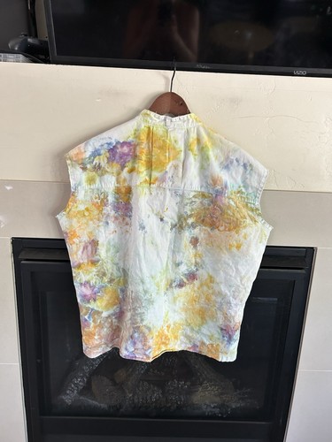 One x Teaspoon Free People Tie Dye button front Top sz S oversized beachy boho - Picture 6 of 14