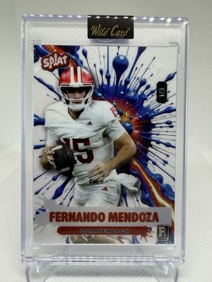 Fernando Mendoza 1/3 Wild Card Splat 2026 Rookie QB #15 RC Blue Holo SSP  