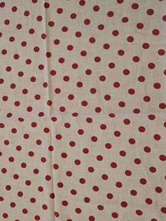 Vintage White Red Polka Dot Feedsack Fabric 38"x45" Farmhouse 1940s Quilting