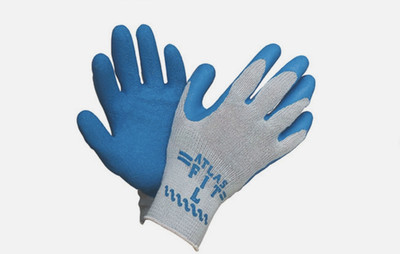 ATLAS FIT 300 SHOWA-BEST rubber work gloves, blue, medium size, made of latex