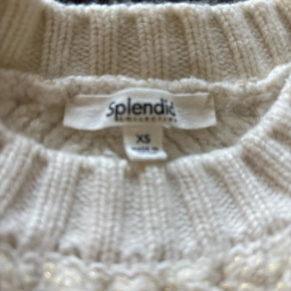 Suéter Splendid Collection Mujer Mezcla Lana - Crema - Tejido Talla XS Foto 3 de 4