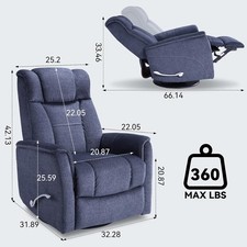 360  Swivel Rocking Recliner Manual Comfy Nursery Glider Rocker Chair Reclining-