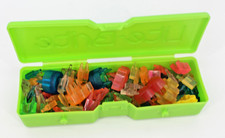 2014 Hasbro Lite Brite Green Peg Side Carrying Case With Fun Pegs Shapes