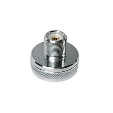NMO to SO-239 UHF Female Adapter, Brass, Antenna Mount, Chrome Plated, Ham
