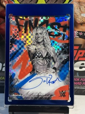 2025 Topps Finest WWE SOL Ruca Finest Autograph Blue Checkerboard