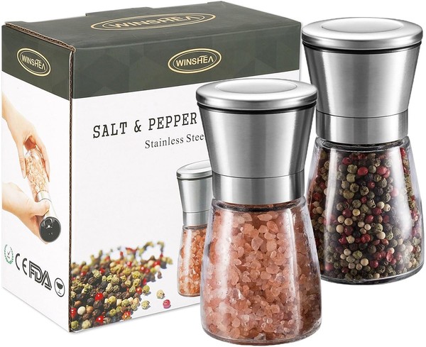 Salz- Und PfeffermüHle Set Premium Edelstahl Salz- &Amp; PfeffermüHle Mit G-image
