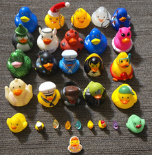 Mixed Lot 30 Rubber Duck Figurines  Mini Ducks Assorted Colors  Styles