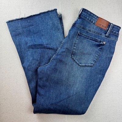 Judy Blue Flare Jeans Medium Wash Raw Hem High Waist 20W JB88472 MD-CO