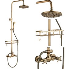 Messing Antik Duscharmatur mit Handbrause Duscharmatur 8 Zoll Duschkopf Regen...