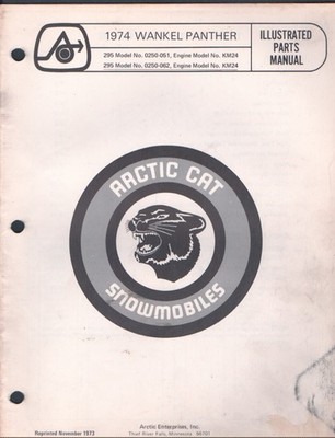 1974 Arctic Cat Wankel Panther Illustrated Parts Manual KM24 MN2816
