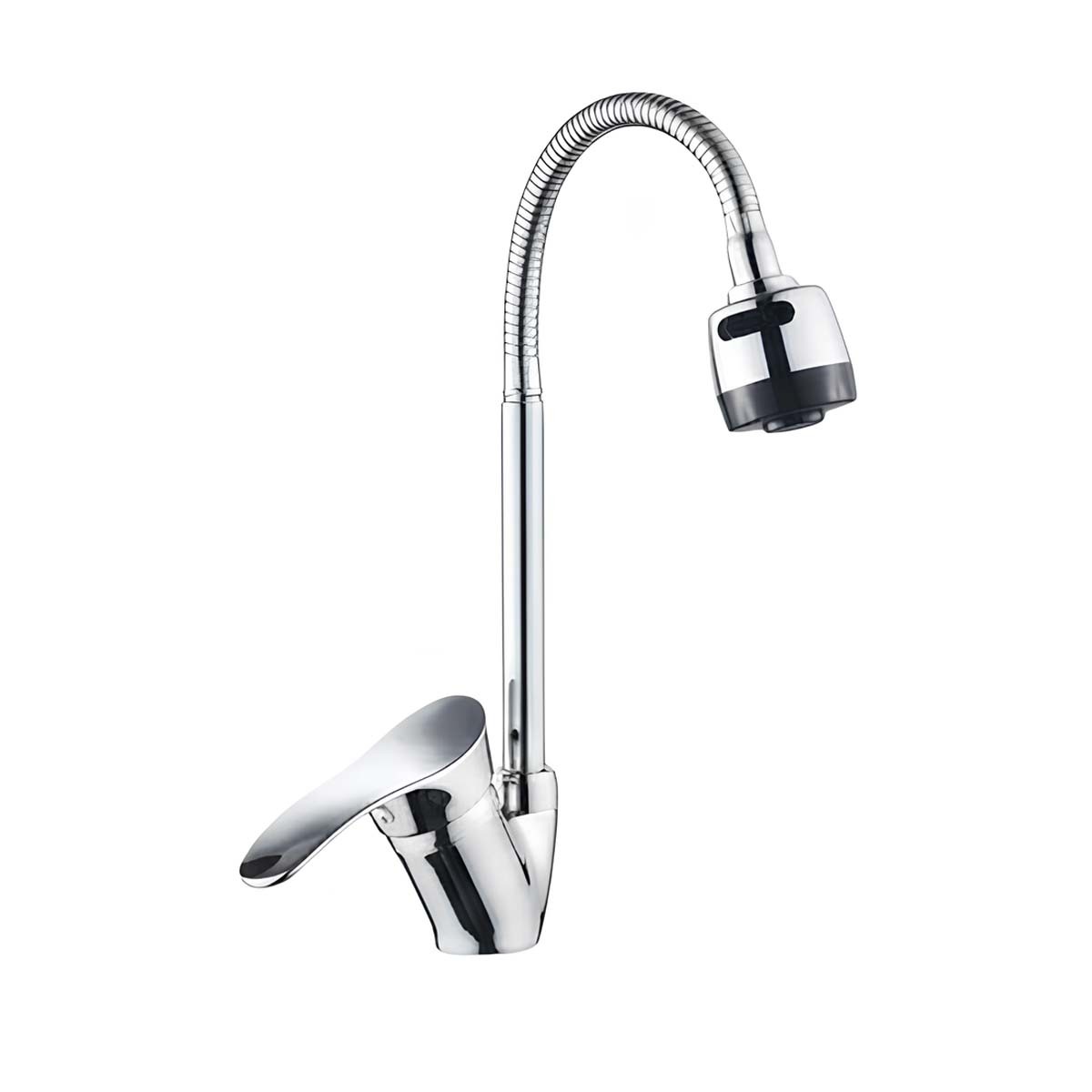 Robinet de cuisine pivotant Avizar argent pour simplifier la vaisselle familiale