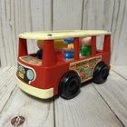Vintage Fisher Price Little People Mini Bus 141 with 5 Plastic Figures 1996