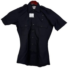 Elbeco LAPD Short Sleeve 100 Wool Shirt Midnight Navy Size 14 4237 NEW