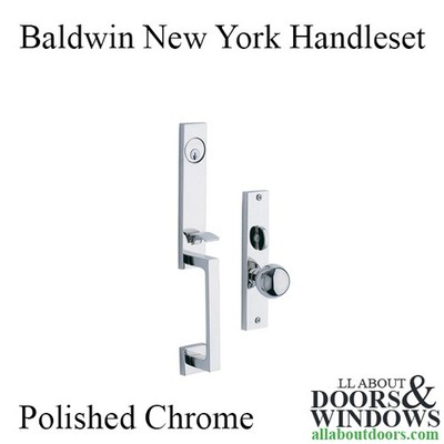 Baldwin New York Handleset Mortise Trim Single Cylinder Polished Chrome Handle