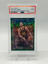 Stephen Curry 2025-26 Topps  #135 Green Foilboard Season Tip-Off /99 PSA 9