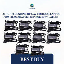 Lot of 10 Genuine HP 65W ProBook Laptop Power AC Adapter Chargers w/ Cables