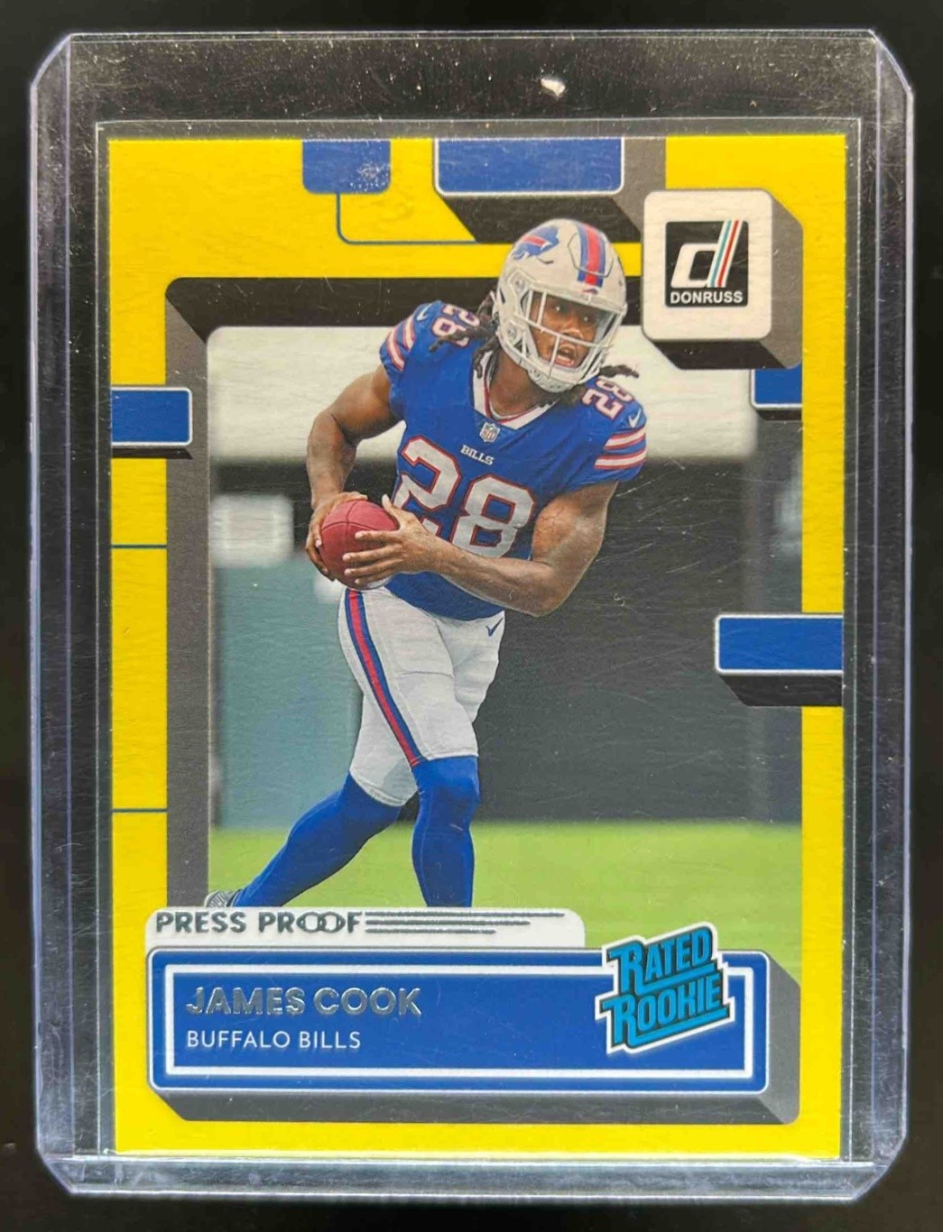 2022 Donruss James Cook Yellow Press Proof Rated Rookie #315 Bills