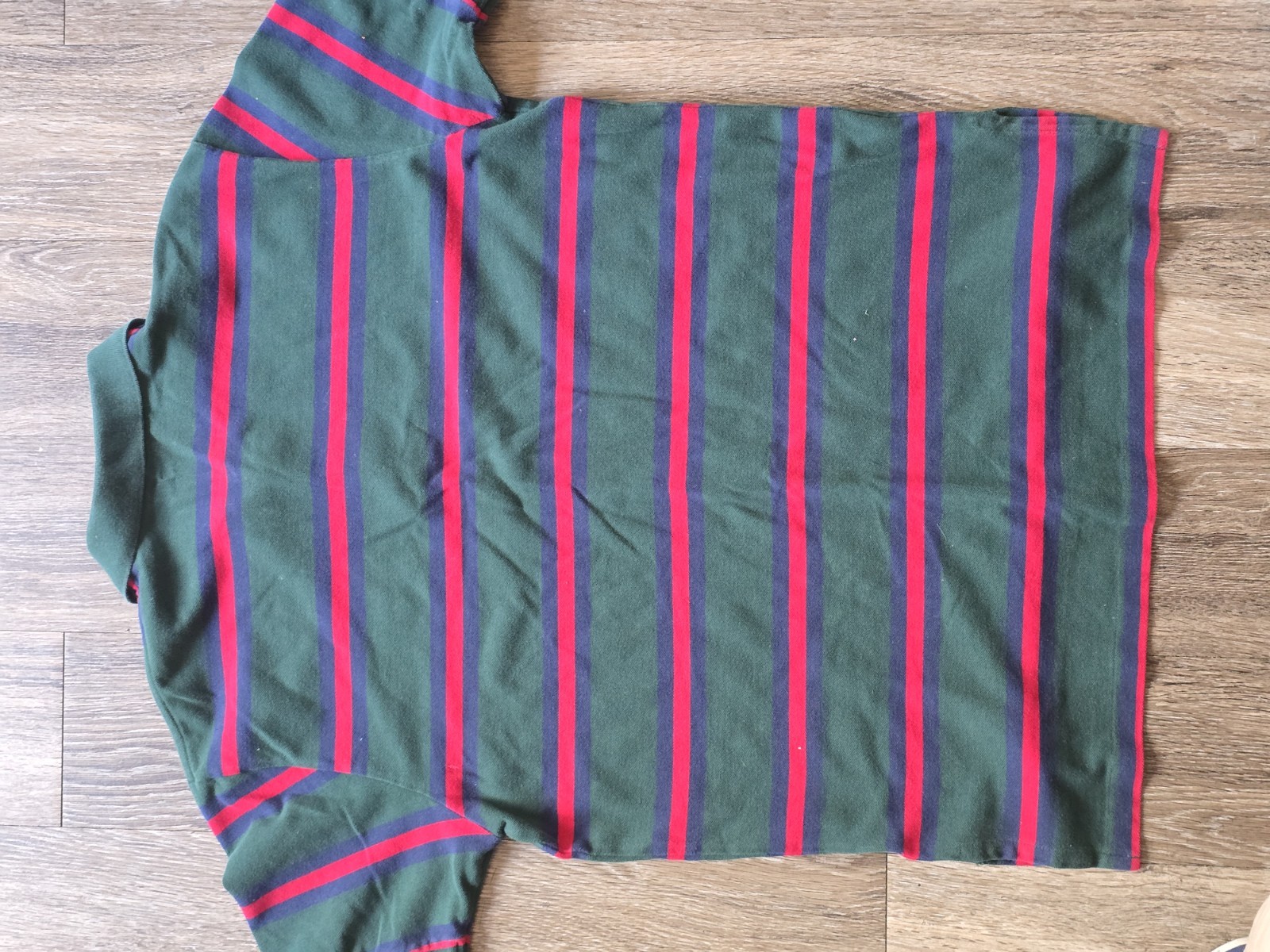 Polo Ralph Lauren Striped Polo Shirt Forest Green Red Navy Gold Pony XL Cotton image 4