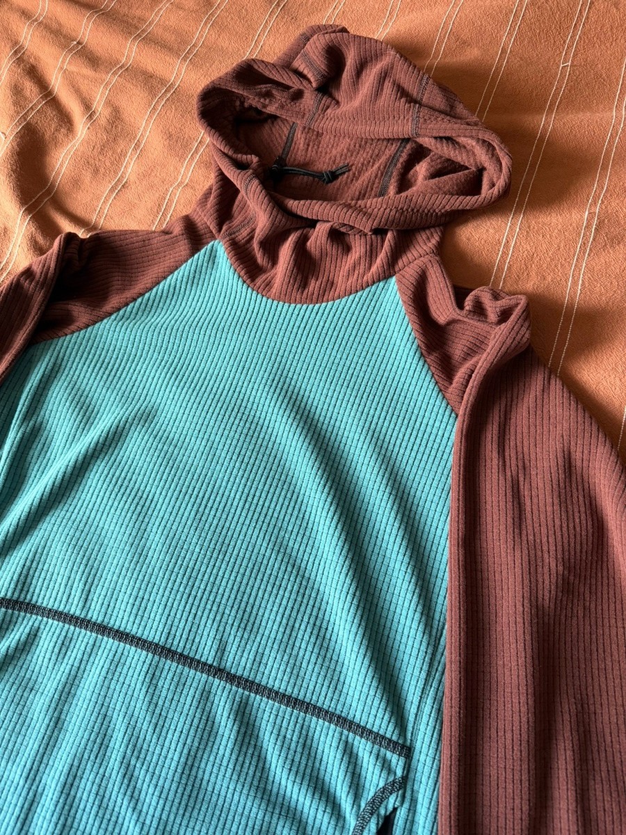 Brand New Melanzana Micro Grid Hoodie V2 Women's Large Turquoise