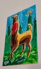 ACEO Original Signed Centaur Woman Fantasy Night Stars Forest Stars Gold Shiny — photo 3