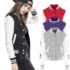 Urban Classics Ladies - College Baseball Fleece Sweat Jacket
