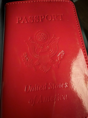 Baekgaard Shiny Red Leather Passport Holder