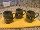Deldare Buffalo Pottery  lot of 3 smaller 3.5” Breaking Cover mugs Mint! 1909 — photo 1