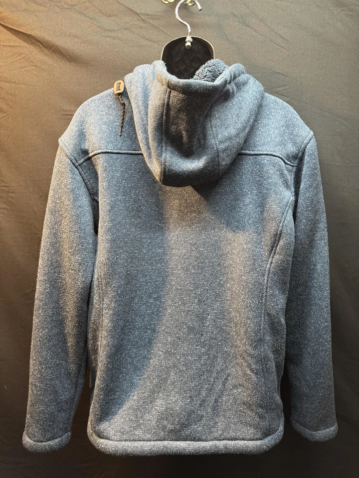 Chaqueta Free Country Para Hombre Grande Azul Forrada Sherpa Cremallera Completa Con Capucha Tejido Polar Foto 2 de 4