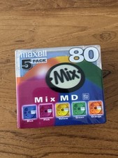 5-pack Maxell Billiard Colors 80min Recordable MiniDiscs. 2000 Japan.New Sealed