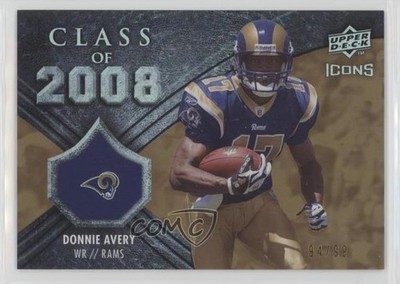 2008 Upper Deck Icons Class of Rainbow Gold 94/99 Donnie Avery Rookie RC e5r