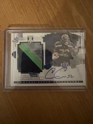 2020 Panini Immaculate Chris Carson Immense Patch Auto #62/75