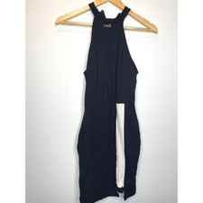 Halter Neck Bodycon Dress Black Mesh Club