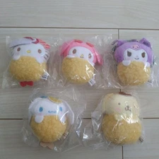 Sanrio Plush Mascot Set Hello Kitty My Melody Pompompurin Kuromi Cinnamoroll Uno