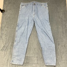 Wrangler Rugged Wear Carpenter Jeans Mens 42x32 Blue Denim Hammer Loop Workwear