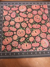 Scrapbook paper lot 12x12 Halloween K Co Jack-o-Lanterns glitter green emboss 5p