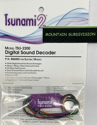 NEW Soundtraxx 886002 Electric Locomotives Tsunami2 TSU-2200 DCC Sound Decoder 