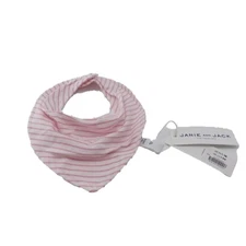 NWT Janie & Jack Baby Girl Bib 100% Cotton Snap Closure Pink Striped